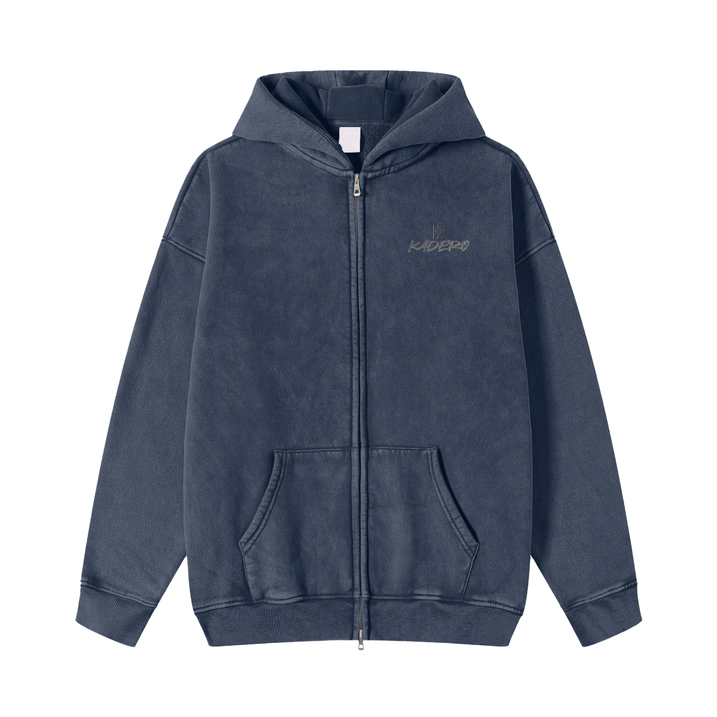 Kadero Double Zipper Snow Washed Hoodie